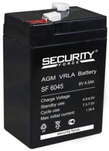 Аккумулятор Security Force SF 6045 6V 4,5Ah 70x47x107мм 0,85кг - фото